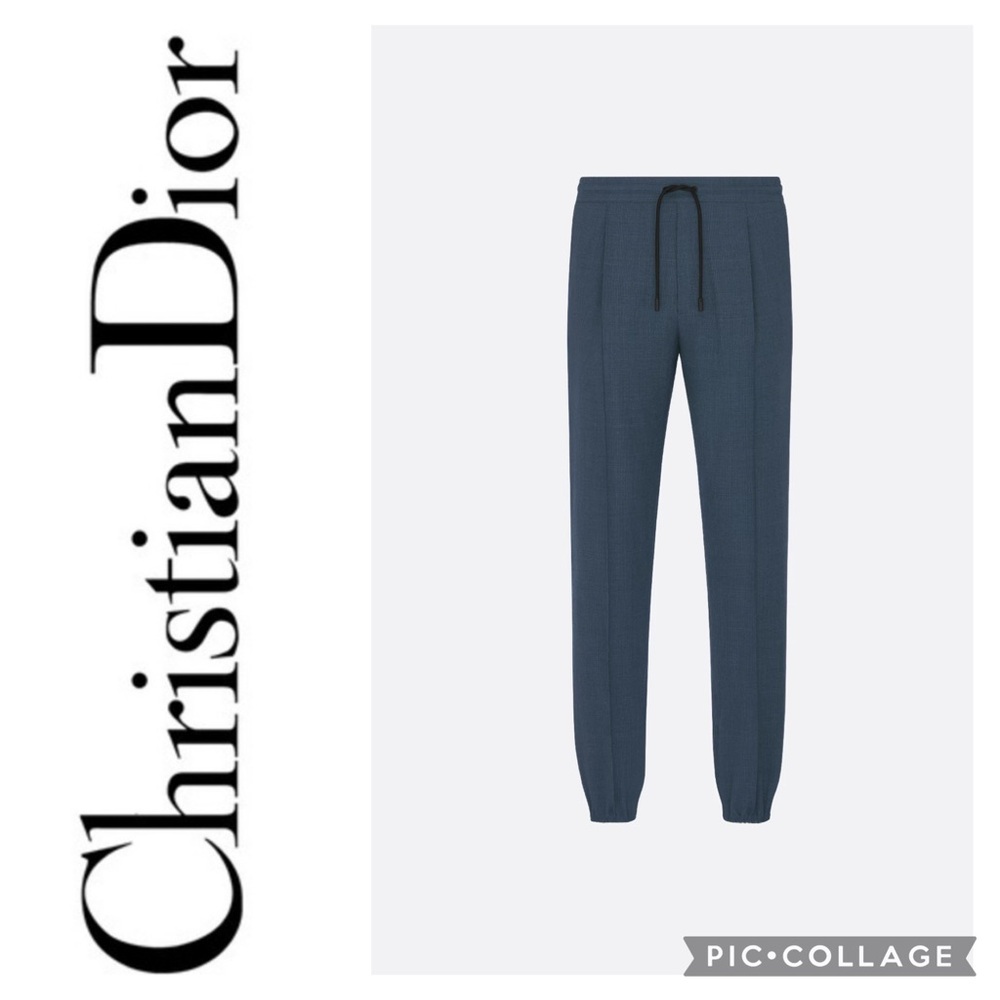 Christian Dior Tailored Joggers Pants Blue Sz Large